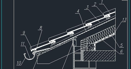 Узлы металлочерепицы автокад